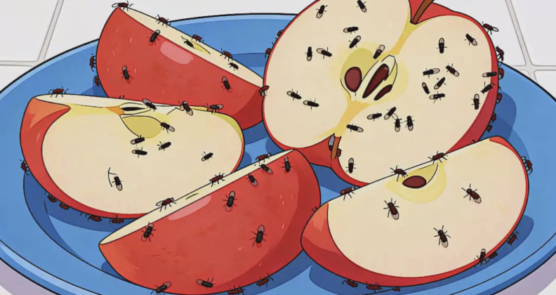 Insetti su frutta
